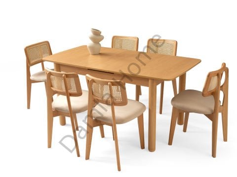 Safir Masa Sandalye Takımı - Kayın/Naturel