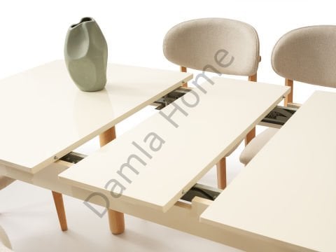 Safir Masa Sandalye Takımı - Ekru/Naturel