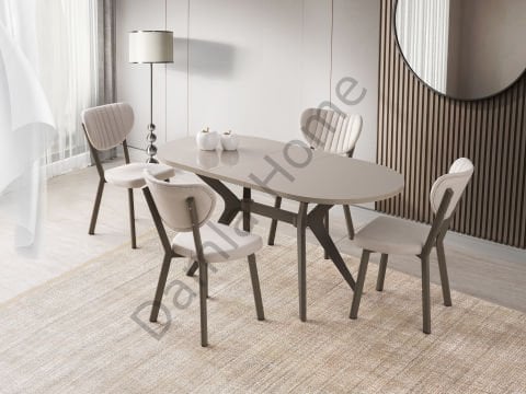 Haliç Masa Sandalye Takımı - Cappucino