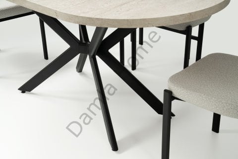 Mira Masa Sandalye Takımı - Traverten/Siyah