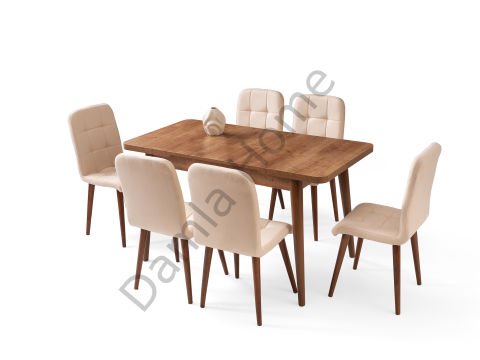 Nisa Masa Sandalye Takımı - Ceviz