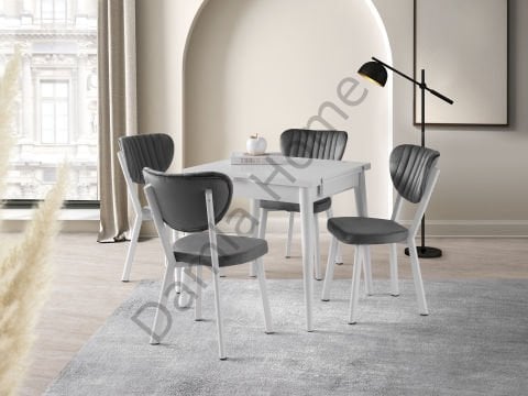 Yasemin Masa Sandalye Takımı - Beyaz